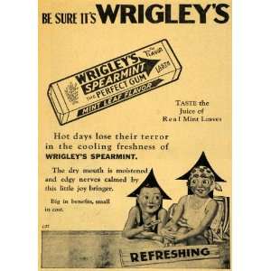   Ad Wrigleys Spearmint Gum Spearman Beach Kids   Original Print Ad