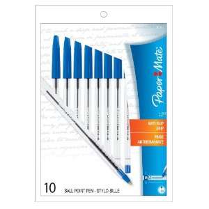  Paper Mate 1.2 Stick Ballpoint Pens, 10 Blue Ink Pens 