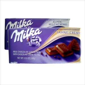 Worlds Best Milka Chocolate   Chocolate and White Cream Set, 10 Bars