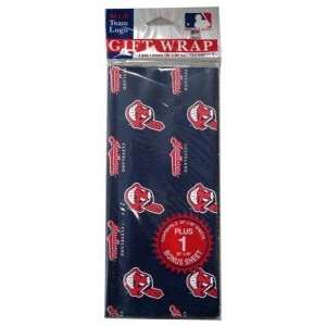  2 packages of MLB Gift Wrap   Indians   Cleveland Indians 