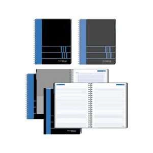  Euro Wirebound Notebook, Laminated Cover/One Tab, Black 