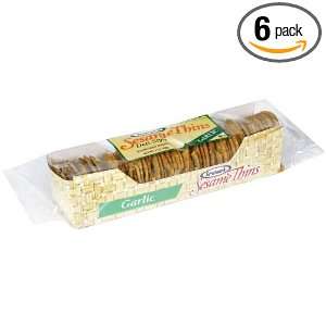 Sesmark Crackers Garlic Thins, 7 ounces (Pack of6)  