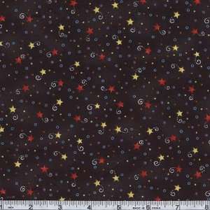  45 Wide Skys The Limit Stars Black Fabric By The Yard 