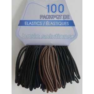  Basic Ponytail Holders   100 Pack (Darks) 