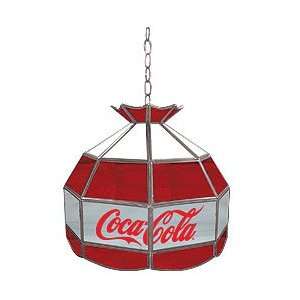 Coca Cola Vintage 16 inch Glass Lamp   Red White & Gray Gift for HIM 