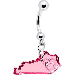  Pink State of Kentucky Belly Ring Jewelry