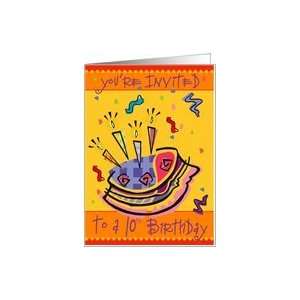  Birthday Cake Invite 10th Card Toys & Games
