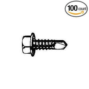  #10X1 Hex Head Drill Screw Black (100 count) Industrial 