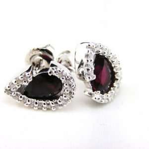  Earrings silver Scarlett ruby. Jewelry