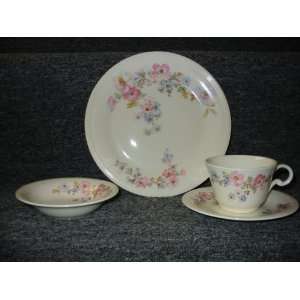  Edwin Knowles 4 Piece Setting (Pink & Blue Floral Pattern 