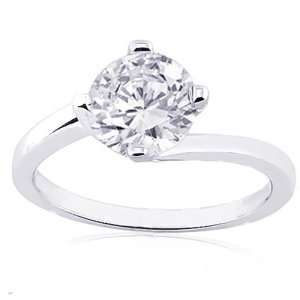 Ct Round Solitaire Diamond Engagement Ring 14K WHITE GOLD SI2 COLOR 