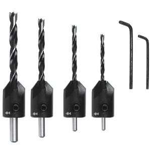 Fish 063/124S Drill/Countersink Set   1/8 Inch/3mm, 5/32 Inch/4mm, 3 