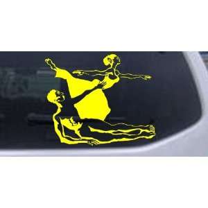 Yellow 16in X 13.3in    Couple Ballerinas Dancing Silhouettes Car 