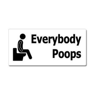  Everybody Poops   Man on Toilet   Window Bumper Sticker 