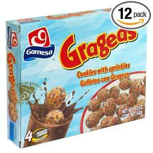 Gamesa Grageas Cookies, 15.2 Ounce Boxes (Pack of 12)  