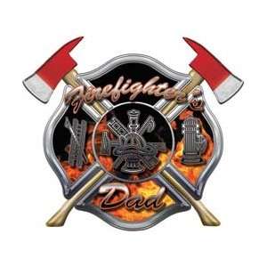  Firefighters Dad Inferno Maltese Cross Decal with Axes   4 