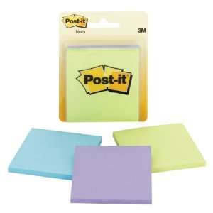  Post it Notes, 3 x 3 Inch, Assorted Pastel Colors, 3 