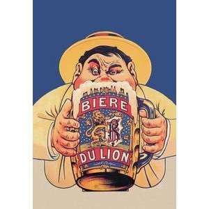  Paper poster printed on 12 x 18 stock. Biere du Lion 