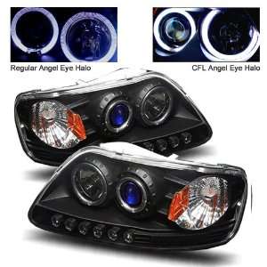 97 03 Ford F 150 Black LED Halo Projector Headlights 1PC (Will Wont 