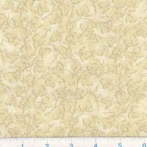  45 Wide Light Hues Leaves on Vines Tan Fabric By The 