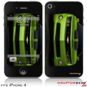 iPhone 4 Skin   2010 Chevy Camaro Green   Black Stripes on Black (DOES 