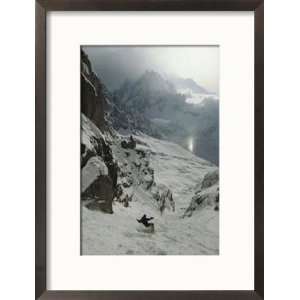  An Extreme Skier in Pas De Chevres Couloir Mount Blanc is 