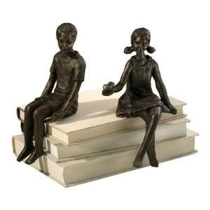  Girl Shelf Figurine in Oiled Bronze