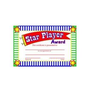  Bulk Pack of 144   Star player award certificates (Each 