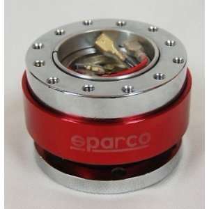 Red) SPARCO Quick Release Snap Off Steering Wheel Hub Boss Kit BRAND 