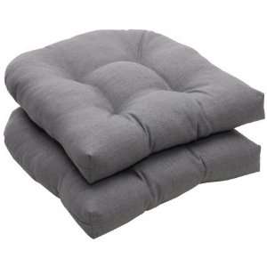 Pillow Perfect 449999 Outdoor Gray Textured Solid Wicker Seat Cushions 