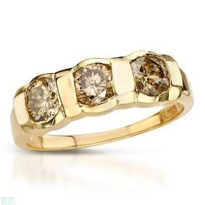 Ring With 1.10ctw Genuine Diamonds Well Made in Yellow Gold  Size 7 