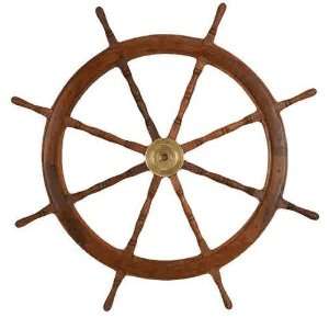  32309 Wood Brass Shipswheel 48