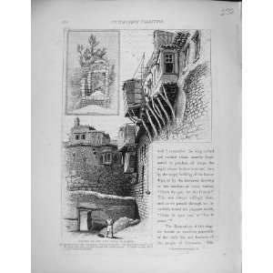  Palestine 1881 Houses City Wall Damascus Bab Kisan