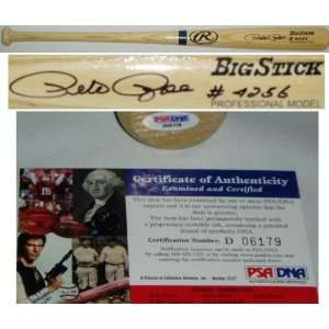  Pete Rose Signed Big Stick Blonde Bat w/4256 Sports 