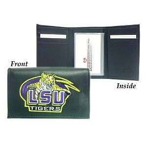 Louisiana State LSU Tigers NCAA Embroidered Leather Tri Fold Wallet 