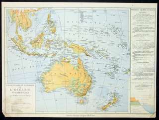 1867 Drioux Antique Economic Map of Australia & Oceania  