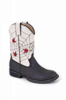Roper Western Boots Boys Cowboy Spider Lights Kids 12 child Black 