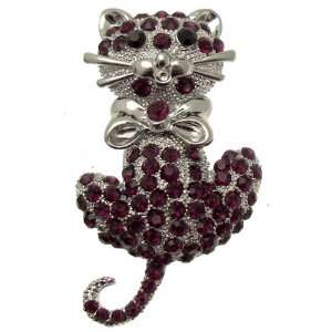  Acosta Brooches   Purple Crystal Silver Fashion Jewelry 