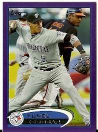 2012 Topps #229 Yunel Escobar Purple Parallel Toys R US  