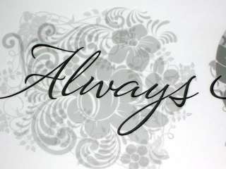NEW~ALWAYS KISS ME GOODNIGHT~TRANSLUCENT~WALL STICKERS~  