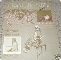 Want to Linger RAE ELEANOR BALL Violinist 1914 Piano Sheet Music 