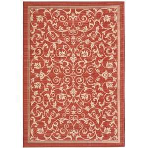 Safavieh Courtyard Collection CY2098 3707 6 Red and Natural Indoor 