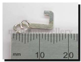 Small Initial J Letter J sterling silver charm   SSELPJ  