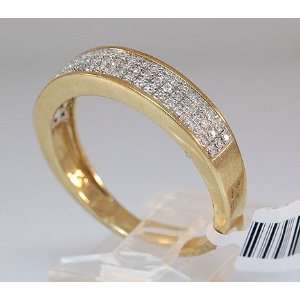    Mens Diamond Wedding Band 10K Yellow Gold R 3781 W Jewelry
