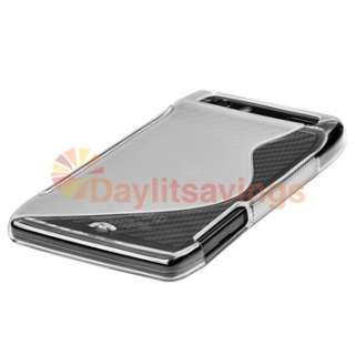 Clear White Rubber TPU Gel Case+2x Privacy Filter For Motorola Droid 