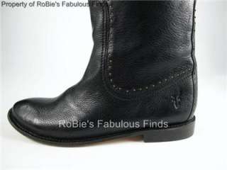 FRYE Black PAIGE STUDDED Boots Shoe 6.5 37 NEW  