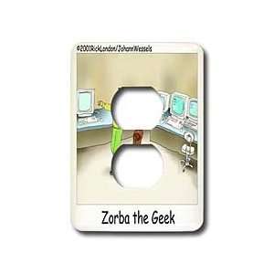   Cartoons   ZORBA THE GEEK   Light Switch Covers   2 plug outlet cover