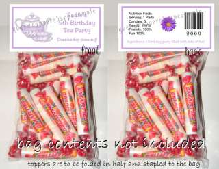 20 TEA PARTY Birthday Favor Loot Goody Bags & Toppers  