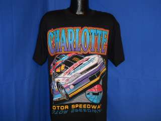 vintage CHARLOTTE MOTOR SPEEDWAY NEON NASCAR t shirt L  