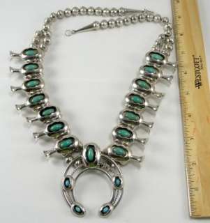 Sterling Necklace Squash Blossom Southwestern Turquoise  